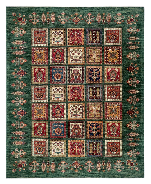 19269-Chobi Ziegler Hand-Knotted/Handmade Afghan Rug/Carpet Tribal/Nomadic Authentic/ Size: 6'5" x 5'2" / 196cm x 157cm