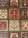 19269-Chobi Ziegler Hand-Knotted/Handmade Afghan Rug/Carpet Tribal/Nomadic Authentic/ Size: 6'5" x 5'2" / 196cm x 157cm
