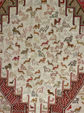 27135 - Kilim Hand-Woven/Flat Weaved/Handmade Afghan Kelim/Carpet Tribal/Nomadic Authentic/Size: 6'9" x 4'3"/206cm x 130cm