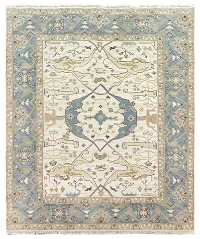 26843- Royal Ushak Hand-Knotted/Handmade Indian Rug/Carpet Traditional/Authentic/Size: 9'11" x 8'3"