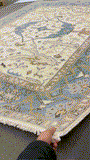 26843- Royal Ushak Hand-Knotted/Handmade Indian Rug/Carpet Traditional/Authentic/Size: 9'11" x 8'3"