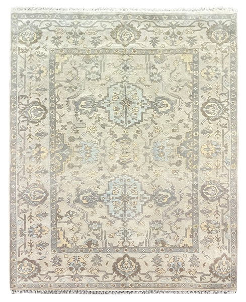 26780- Royal Ushak Hand-Knotted/Handmade Indian Rug/Carpet Traditional/Authentic/Size: 9'10" x 7'10"