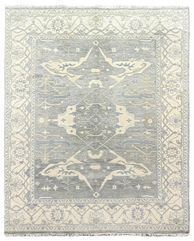 26841- Royal Ushak Hand-Knotted/Handmade Indian Rug/Carpet Traditional/Authentic/Size: 9'10" x 8'0"