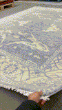 26841- Royal Ushak Hand-Knotted/Handmade Indian Rug/Carpet Traditional/Authentic/Size: 9'10" x 8'0"