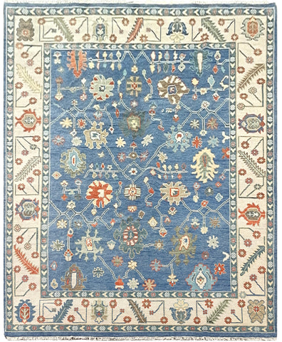 26798- Royal Ushak Hand-Knotted/Handmade Indian Rug/Carpet Traditional/Authentic/Size: 10'2" x 8'1"