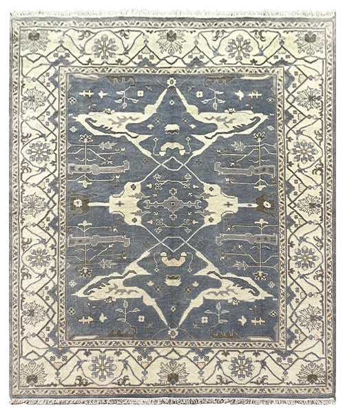 26839- Royal Ushak Hand-Knotted/Handmade Indian Rug/Carpet Traditional/Authentic/Size: 9'10" x 8'4"