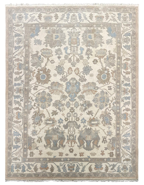 26834- Royal Ushak Hand-Knotted/Handmade Indian Rug/Carpet Traditional/Authentic/Size: 12'0" x 9'0"