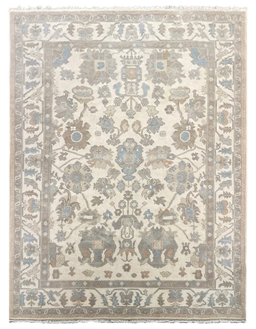26834- Royal Ushak Hand-Knotted/Handmade Indian Rug/Carpet Traditional/Authentic/Size: 12'0" x 9'0"