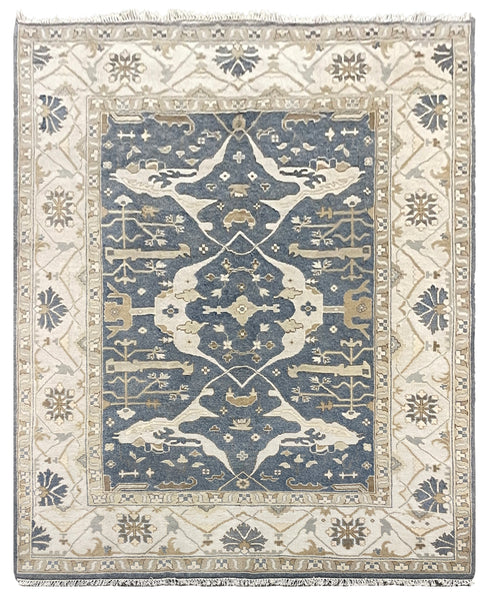 26848- Royal Ushak Hand-Knotted/Handmade Indian Rug/Carpet Traditional/Authentic/Size: 10'3" x 8'1"