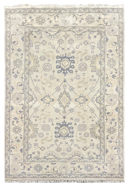 26845- Royal Ushak Hand-Knotted/Handmade Indian Rug/Carpet Traditional/Authentic/Size: 8'11" x 6'2"