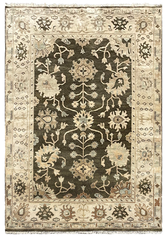 26854- Royal Ushak Hand-Knotted/Handmade Indian Rug/Carpet Traditional/Authentic/Size: 8'9" x 5'10"
