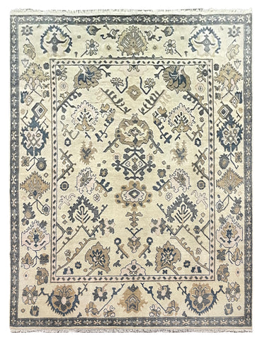 26833- Royal Ushak Hand-Knotted/Handmade Indian Rug/Carpet Traditional/Authentic/Size: 11'7" x 8'11"