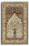 27085-Ghom Hand-knotted/Handmade Persian Rug/Carpet Traditional Authentic/ Size: 5'6" x 3'9"