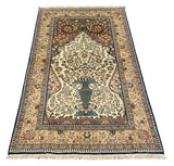 27085-Ghom Hand-knotted/Handmade Persian Rug/Carpet Traditional Authentic/ Size: 5'6" x 3'9"