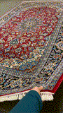 27089- Isfahan Persian Hand-Knotted Authentic/Traditional Carpet/Rug/ Size: 8'3" x 5'1"