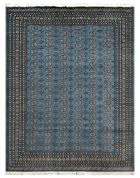 27088-Bokhara Hand-Knotted/Handmade Pakistani Rug/Carpet Tribal/Nomadic Authentic/ Size: 12'1" x 9'2"