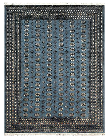 27088-Bokhara Hand-Knotted/Handmade Pakistani Rug/Carpet Tribal/Nomadic Authentic/ Size: 12'1" x 9'2"