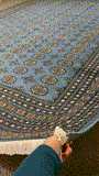 27088-Bokhara Hand-Knotted/Handmade Pakistani Rug/Carpet Tribal/Nomadic Authentic/ Size: 12'1" x 9'2"