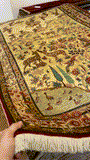 27097-Ghom Hand-knotted/Silk/Handmade Persian Rug/Carpet Traditional Authentic/ Size: 5'3" x 3'3"