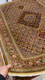 27121- Tabriz Persian Hand-knotted Carpet Authentic/Traditional Carpet/Rug/Size: 4'11" x 3'5"