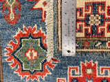 27124-Kazak Hand-Knotted/Handmade Afghan Rug/Carpet Tribal/Nomadic Authentic/ Size: 4'0" x 2'9"