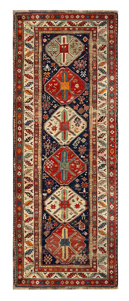 27125-Antique Kazak Circa(1920-1930)Hand-Knotted/Handmade Russian Rug/Carpet Tribal/Nomadic Authentic/ Size: 8'11" x 3'3"