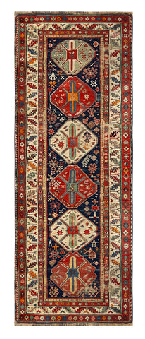 27125-Antique Kazak Circa(1920-1930)Hand-Knotted/Handmade Russian Rug/Carpet Tribal/Nomadic Authentic/ Size: 8'11" x 3'3"