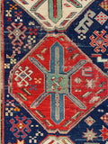 27125-Antique Kazak Circa(1920-1930)Hand-Knotted/Handmade Russian Rug/Carpet Tribal/Nomadic Authentic/ Size: 8'11" x 3'3"
