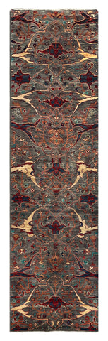 26124-Royal Chobi Ziegler Hand-knotted/Handmade Afghan Rug/Carpet Traditional Authentic/ Size: 10'3" x 2'6"