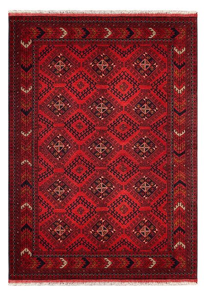 25387 - Khal Mohammad Hand-Knotted/Handmade Afghan Rug/Carpet/Traditional/Authentic/Size: 6'2" x 4'2"
