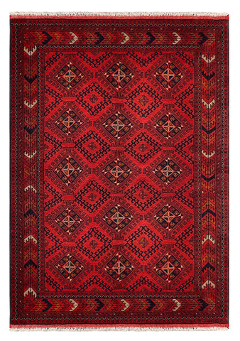 25387 - Khal Mohammad Hand-Knotted/Handmade Afghan Rug/Carpet/Traditional/Authentic/Size: 6'2" x 4'2"