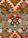 25868- Kelim Hand-Woven/Flat Weaved/Handmade Afghan /Carpet Tribal/Nomadic Authentic/Size: 4'1" x 2'7"