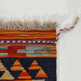 25872- Kelim Hand-Woven/Flat Weaved/Handmade Afghan /Carpet Tribal/Nomadic Authentic/Size: 4'2" x 2'7"