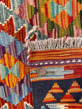 25872- Kelim Hand-Woven/Flat Weaved/Handmade Afghan /Carpet Tribal/Nomadic Authentic/Size: 4'2" x 2'7"