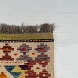 25861- Kelim Hand-Woven/Flat Weaved/Handmade Afghan /Carpet Tribal/Nomadic Authentic/Size: 4'3" x 2'9"