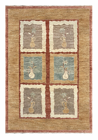 27094- Royal Chobi Ziegler Afghan Hand-Knotted Contemporary/Traditional/Size: 9'3" x 6'4"