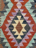 25954- Kelim Hand-Woven/Flat Weaved/Handmade Afghan /Carpet Tribal/Nomadic Authentic/Size: 9'10" x 2'8"