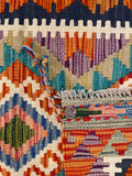 25889- Kelim Hand-Woven/Flat Weaved/Handmade Afghan /Carpet Tribal/Nomadic Authentic/Size: 3'11" x 2'9"