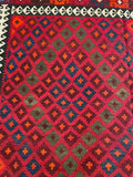 25820- Kelim Hand-Woven/Flat Weaved/Handmade Afghan /Carpet Tribal/Nomadic Authentic/Size: 9'11" x 6'9"