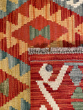 25940- Kelim Hand-Woven/Flat Weaved/Handmade Afghan /Carpet Tribal/Nomadic Authentic/Size: 6'2" x 4'0"