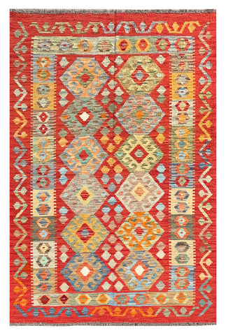 25927- Kelim Hand-Woven/Flat Weaved/Handmade Afghan /Carpet Tribal/Nomadic Authentic/Size: 6'0" x 3'10"