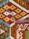 25950- Kelim Hand-Woven/Flat Weaved/Handmade Afghan /Carpet Tribal/Nomadic Authentic/Size: 7'1" x 3'11"