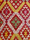 25918- Kelim Hand-Woven/Flat Weaved/Handmade Afghan /Carpet Tribal/Nomadic Authentic/Size: 5'10" x 4'4"