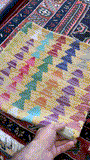 23274 - Kelim Hand-Woven/Flat Weaved/Handmade Afghan Kelim Pillow Cover/Carpet Tribal/Nomadic Authentic/Size: 1'8" x 1'8"/51cm x 51cm