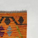 25949- Kelim Hand-Woven/Flat Weaved/Handmade Afghan /Carpet Tribal/Nomadic Authentic/Size: 6'2" x 4'2"