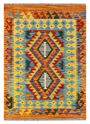 26051- Kelim Hand-Woven/Flat Weaved/Handmade Afghan /Carpet Tribal/Nomadic Authentic/Size: 3'1" x 2'2"