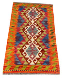 26055- Kelim Hand-Woven/Flat Weaved/Handmade Afghan /Carpet Tribal/Nomadic Authentic/Size: 3'3" x 2'0"