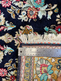 27180-Ghom Hand-knotted/Handmade Persian Rug/Silk pile /Silk BaseCarpet Traditional Authentic/ Size: 5'0" x 3'3"/152cm x 99cm