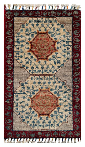 26175 -  Hand-knotted Contemporary Chobi Ziegler /Modern Carpet/Rug / Size: 2'0" x1'3"