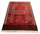 27386-Hatchlu Tekke Antique(1920-1930)/Handmade/Hand-Knotted Persian Rug/Carpet Tribal/Nomadic Authentic/ Size: 5'1" x 3'8"/155cm x 112cm